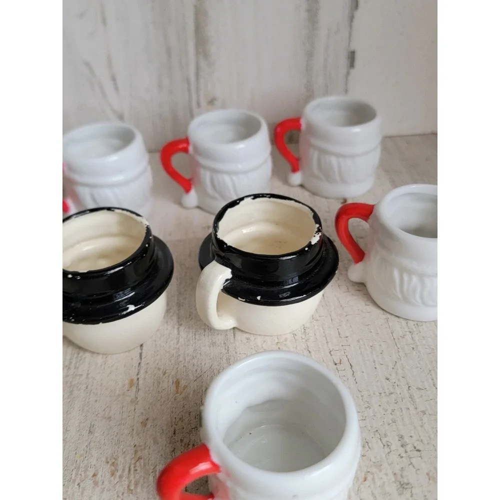 Ceramic Santa Claus mini mug cup snowman Xmas set home kitchen